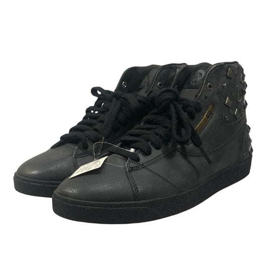 ディーゼル ハイカットスニーカー レザー スタッズ メンズ グレー サイズ25.5cm DIESEL 約25.5cm【AFC40】