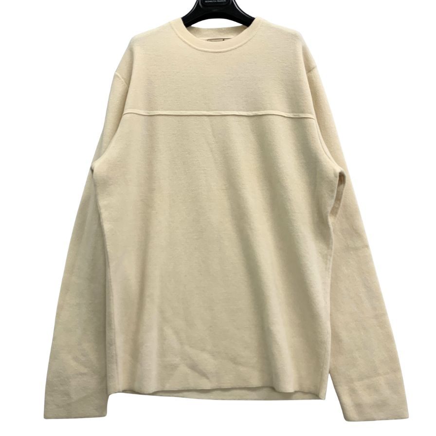 極美品◆エルメス ニット カシミヤ ホワイト ソルド品 メンズ サイズM HERMES 【AFB10】