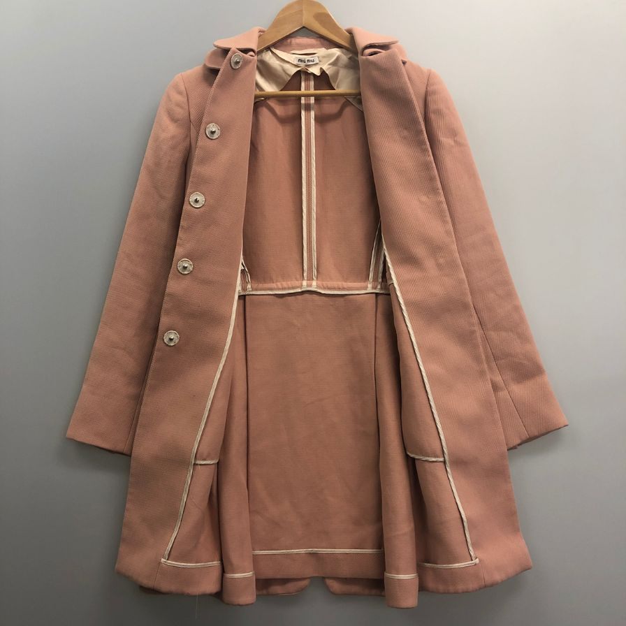 中古■ミュウミュウ Aラインコート AMM1 2011 1570 レディース ピンク サイズ38 miumiu 【AFA24】