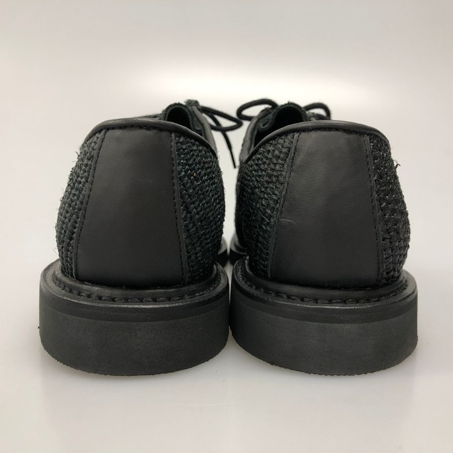 パラブーツ レザーシューズ ミカエル チロリアン ラフィア ブラック サイズ5.5 PARABOOT MICHAEL ビジネスシューズ 約24.5cm【LA】【中古】