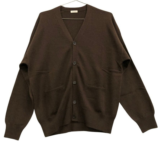 極美品◆キャッシュ＆バルバ エルボーパッチ モンゴリアン カシミヤ ニット カーディガン OMCSW007 ブラウン サイズ2 Cash & Barba 【AFB5】