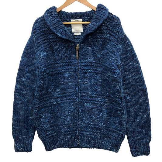 中古◆ヴィズヴィム ビズビム インディゴ カウチン ニット ジャケット 初代 INDIGO COWICHAN F.Z. 11FW  藍染 ウール  メンズ  サイズ2 visvim 【AFB34】