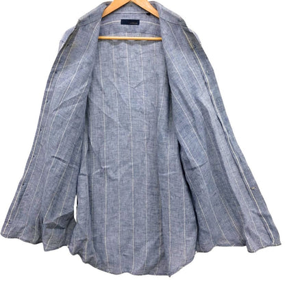 美品◆ラルディーニ 長袖シャツ ストライプ リネン コットン混 サイズ41 メンズ LARDINI 【AFB17】