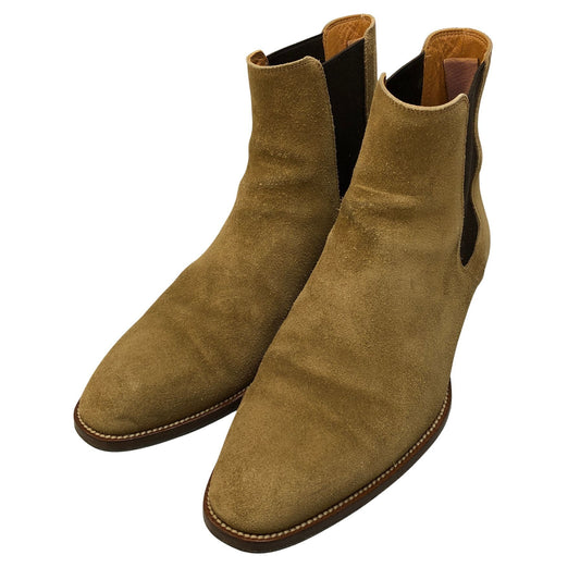 サンローラン パリ サイドゴアブーツ スエード ベージュ サイズUK40.5 SAINT LAURENT  PARIS 約26.5cm【AFC3】