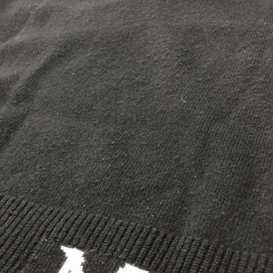美品◆モンクレール ハイネックニット ロゴ刺繍 LUPETTO TRICOT ウール カシミヤ混 レディース サイズL ブラック Moncler 【AFB8】