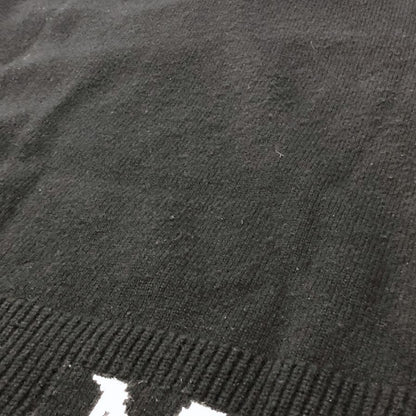 美品◆モンクレール ハイネックニット ロゴ刺繍 LUPETTO TRICOT ウール カシミヤ混 レディース サイズL ブラック Moncler 【AFB8】