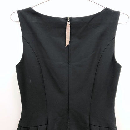 美品◆フォクシーニューヨーク ノースリーブワンピース ブライトダイヤ 31352 レディース サイズ38 ブラック  FOXEY NEWYORK 【AFB44】