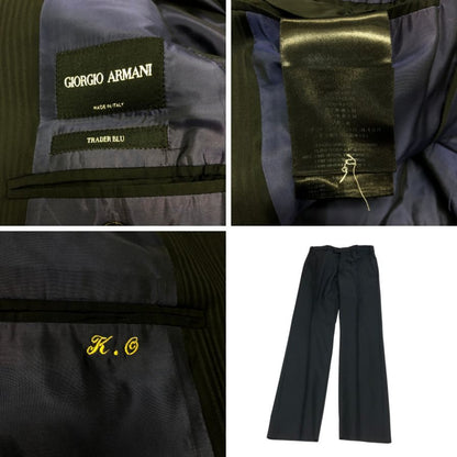 ジョルジオアルマーニ スーツ セットアップ シングル 2B ストライプ ブラック メンズ サイズ46 GIORGIO ARMANI【AFB48】