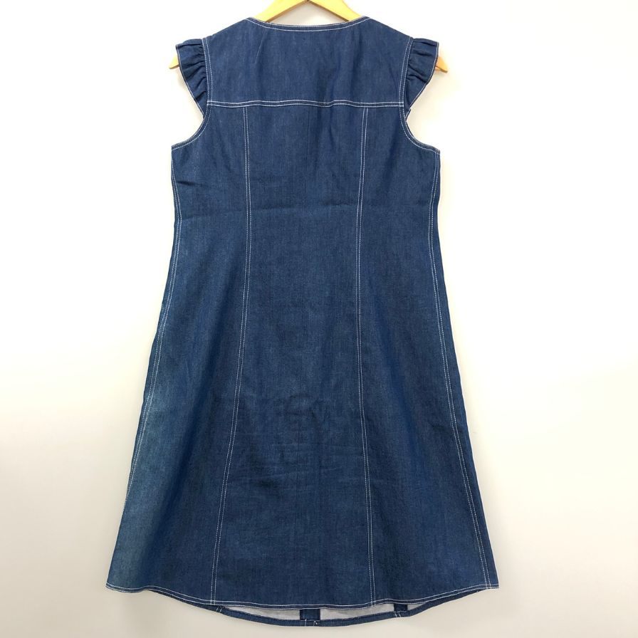 中古◆ルネ ワンピース ノースリーブ 膝丈 662601 デニム インディゴ レディース サイズ36 Rene 【AFB3】