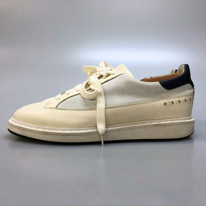 ブルネロ クチネリ レザースニーカー スエード ホワイト×ライトブルー EU40 BRUNELLO CUCINELLI 約25.0cm【AFC28】