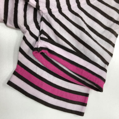 中古◆ジョンスメドレー ニットポロ 半袖 ボーダー ピンク系 メンズ サイズM JOHN SMEDLEY 【AFB6】
