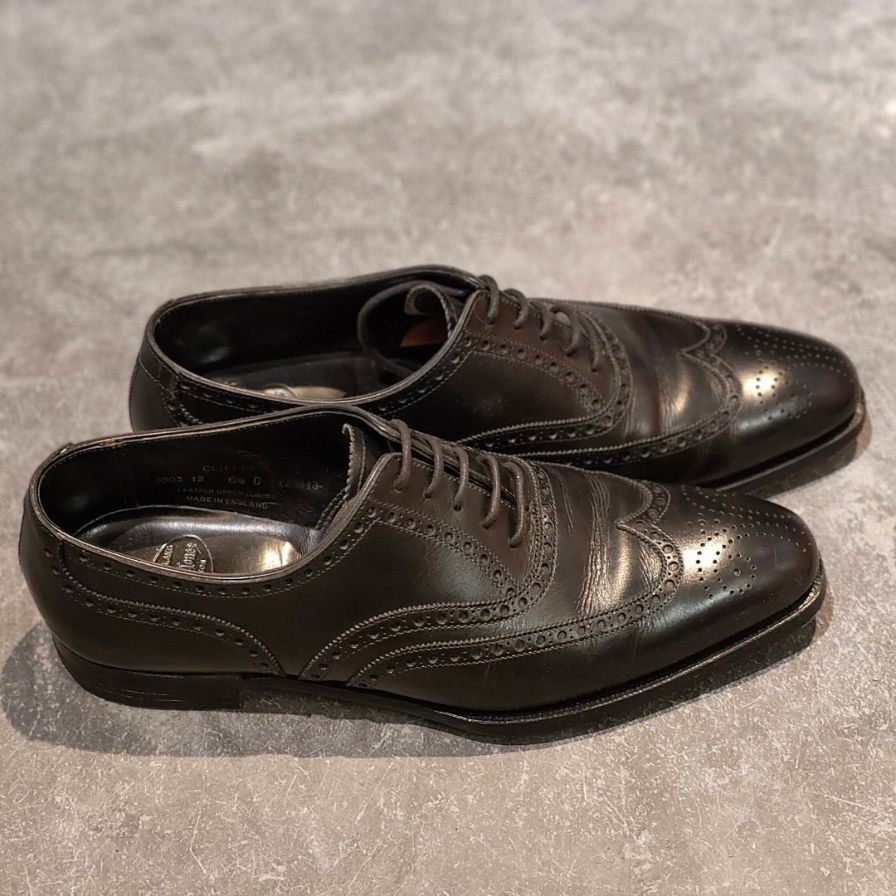 クロケット&ジョーンズ レザーシューズ クリフォード ウイングチップ ブラック サイズUK6.5D メンズ Crockett&Jones ビジネスシューズ 約25.0cm【LA】【中古】
