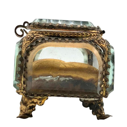 フランスアンティーク ジュエリーケース ガラス フック 小物入れ 1900年代【AFI4】【中古】