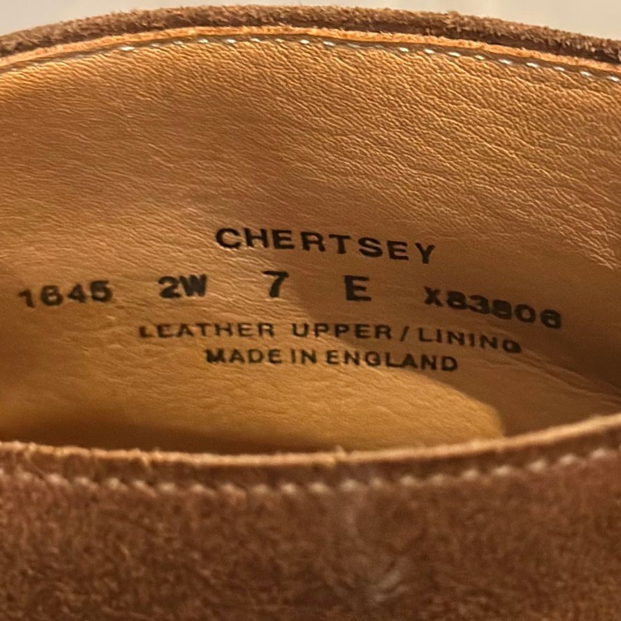 クロケット&ジョーンズ チャッカブーツ チャートシー スエード ライトブラウン メンズ サイズUK7E CROCKETT&JONES CHERTSEY ブーツ 約25.5cm【LA】【中古】