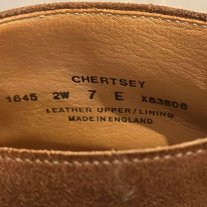 クロケット&ジョーンズ チャッカブーツ チャートシー スエード ライトブラウン メンズ サイズUK7E CROCKETT&JONES CHERTSEY ブーツ 約25.5cm【LA】【中古】