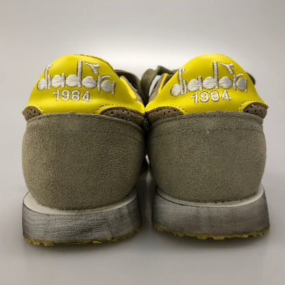 ディアドラ ヘリテージ トライデント カモ パーフォレーション スニーカー ナイロン メンズ ベージュ イエロー サイズUK7 diadora HERITAGE 約25.5cm【AFD15-2】