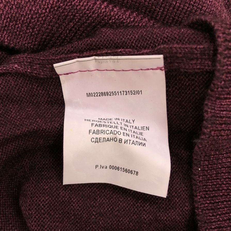 美品◆グランサッソ ニット セーター タートルネック ウール カシミヤ混 メンズ ボルドー系 サイズ52 Gran Sasso 【AFB15】
