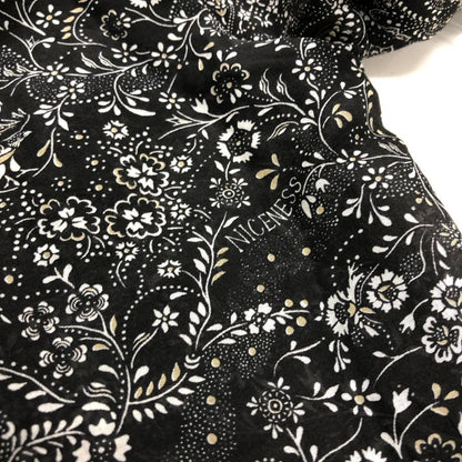 極美品◆ナイスネス ジャメット バンダナ長袖シャツ コットンシルク ブラック系 サイズM NICENESS 【AFB4】