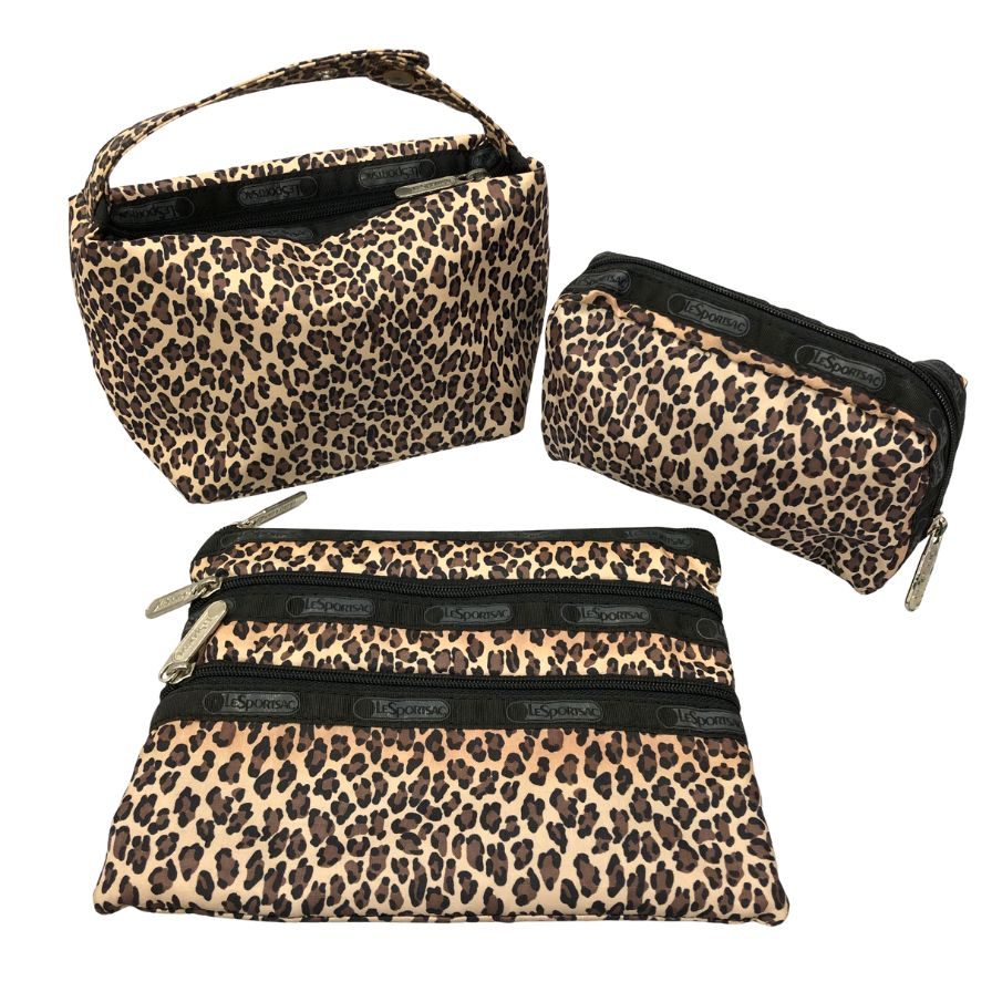 レスポートサック ポーチ 3点セット レオパード ヒョウ柄 小物入 ベージュ LESPORTSAC【AFE4】