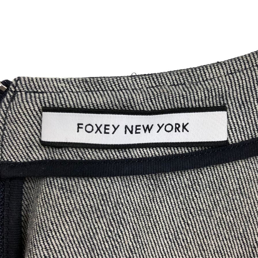 美品◆フォクシーニューヨーク ノースリーブワンピース フレア デニム レディース サイズ40 39368 FOXEY NEW YORK 【AFB37】