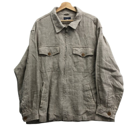 美品◆ブラウネル社製 ヴィンテージ  ジップブルゾン リネン MADE IN ITALY サイズXL ベージュ BROWNELL 【AFB2】
