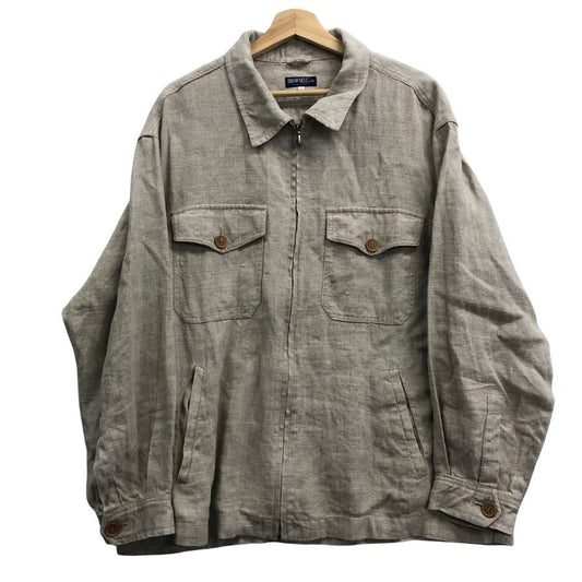 美品◆ブラウネル社製 ヴィンテージ  ジップブルゾン リネン MADE IN ITALY サイズXL ベージュ BROWNELL 【AFB2】