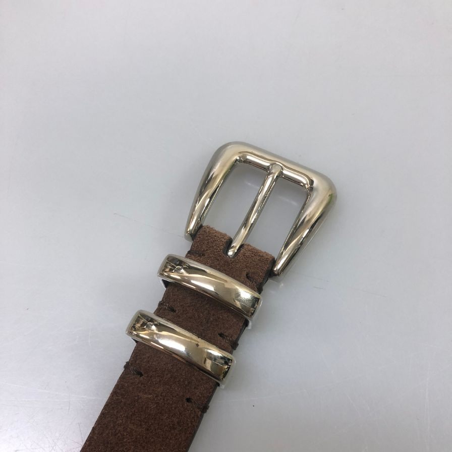 ブルネロ クチネリ レザーベルト ナロータイプ スエード イタリア製 メンズ サイズ85 ブラウン Brunello Cucinelli【AFI29】