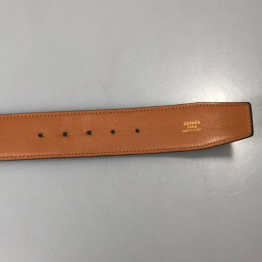 エルメス レザーベルト 金具 ブラック サイズ不明 HERMES【AFI14】