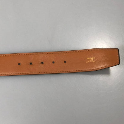 エルメス レザーベルト 金具 ブラック サイズ不明 HERMES【AFI14】
