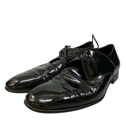 サルバトーレフェラガモ  レザーシューズ プレーントゥ エナメル ブラック サイズ 7.5EE SalvatoreFerragamo 約25.5cm【AFC42】