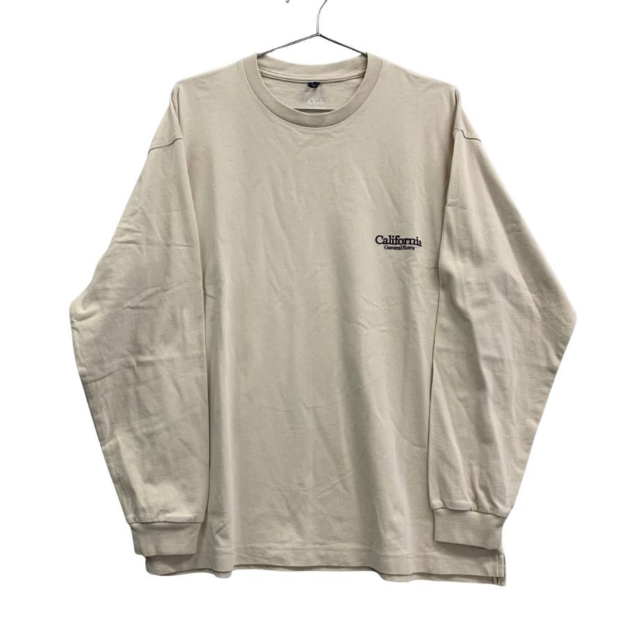 極美品◆カリフォルニア ジェネラル ストア CGS. 長袖Tシャツ ロゴ刺繍 ベージュ メンズ サイズM California General Store 【AFB47】