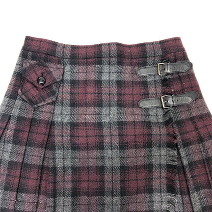 ドルチェ＆ガッバーナ ニットスカート チェック柄 レディース サイズ36 レッド×ブラック Dolce & Gabbana【AFB34】