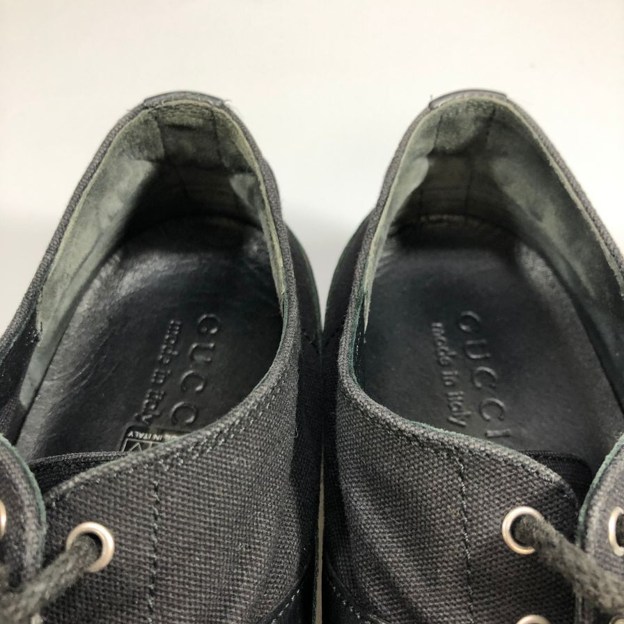 グッチ スニーカー261919 ブラック メンズ サイズ7.5 GUCCI 約26.5cm【AFC34】