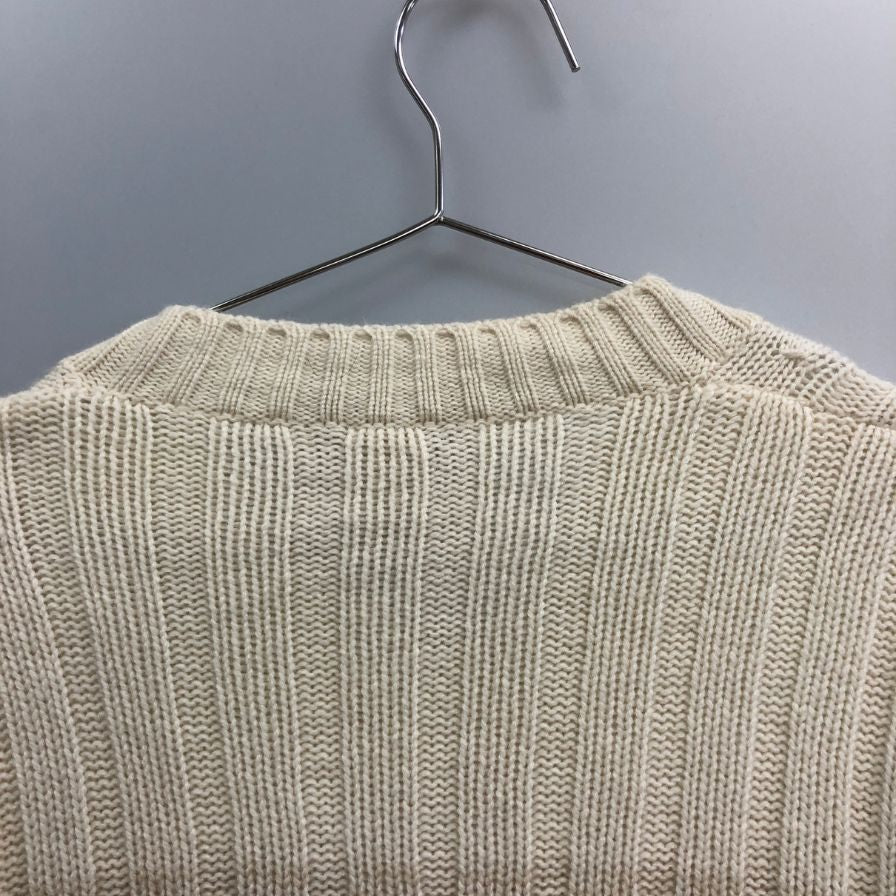 美品◆エルメネジルドゼニア ニットセーター カシミヤ100% グラデーション Vネック ホワイト系 サイズ48 メンズ Ermenegildo Zegna 【AFB41】