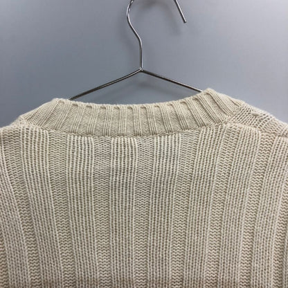 美品◆エルメネジルドゼニア ニットセーター カシミヤ100% グラデーション Vネック ホワイト系 サイズ48 メンズ Ermenegildo Zegna 【AFB41】