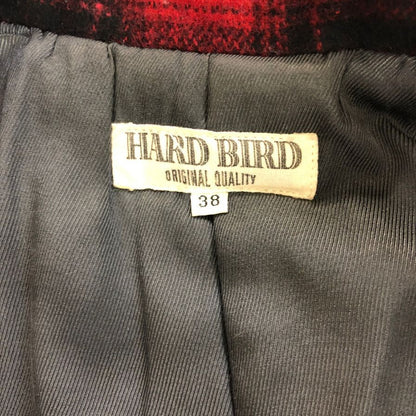 美品◆ハードバード ピーコート レザー切替 チェック レッド系 メンズ サイズ38 HARDBIRD 【AFA23】