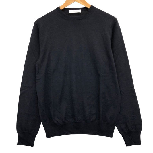 美品◆クルチアーニ ウールクルーネックニット メンズ サイズ 46 ネイビー Cruciani 【AFB11】