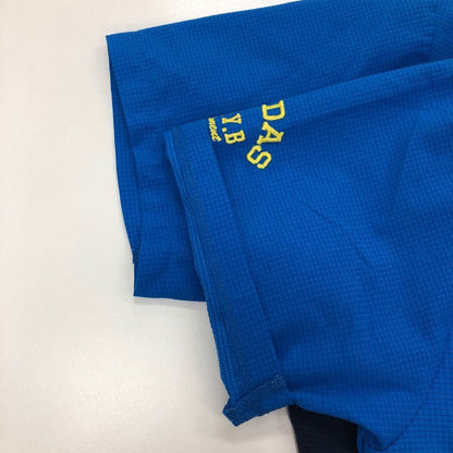 美品◆アディダス ゴルフ ポロシャツ 半袖 2トーン ポリエステル 刺繍 ロゴ ゴルフウェア ブルー メンズ サイズL adidas GOLF 【AFB6】