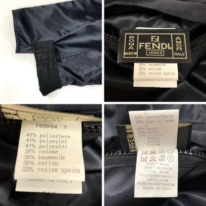 美品◆フェンディ ジーンズ リバーシブルブルゾン ズッカ柄 ブラック メンズ サイズ表記なし FENDI JEANS 【AFA6】
