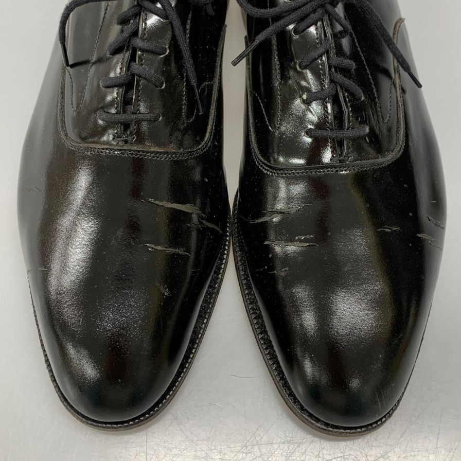 ブルックスブラザーズ  レザーシューズ 911 エナメル 905  プレーントゥ 内羽根 メンズ サイズ41D  ブラック BROOKS BROTHERS 約26.0cm【AFC34】