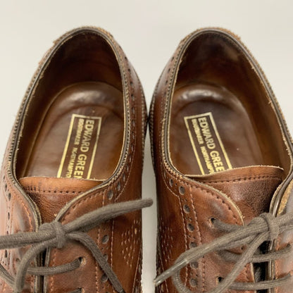エドワードグリーン ウィングチップ カーフ ブラウン UK5.5 EDWARD GREEN ビジネスシューズ 約24.0cm【LA】【中古】