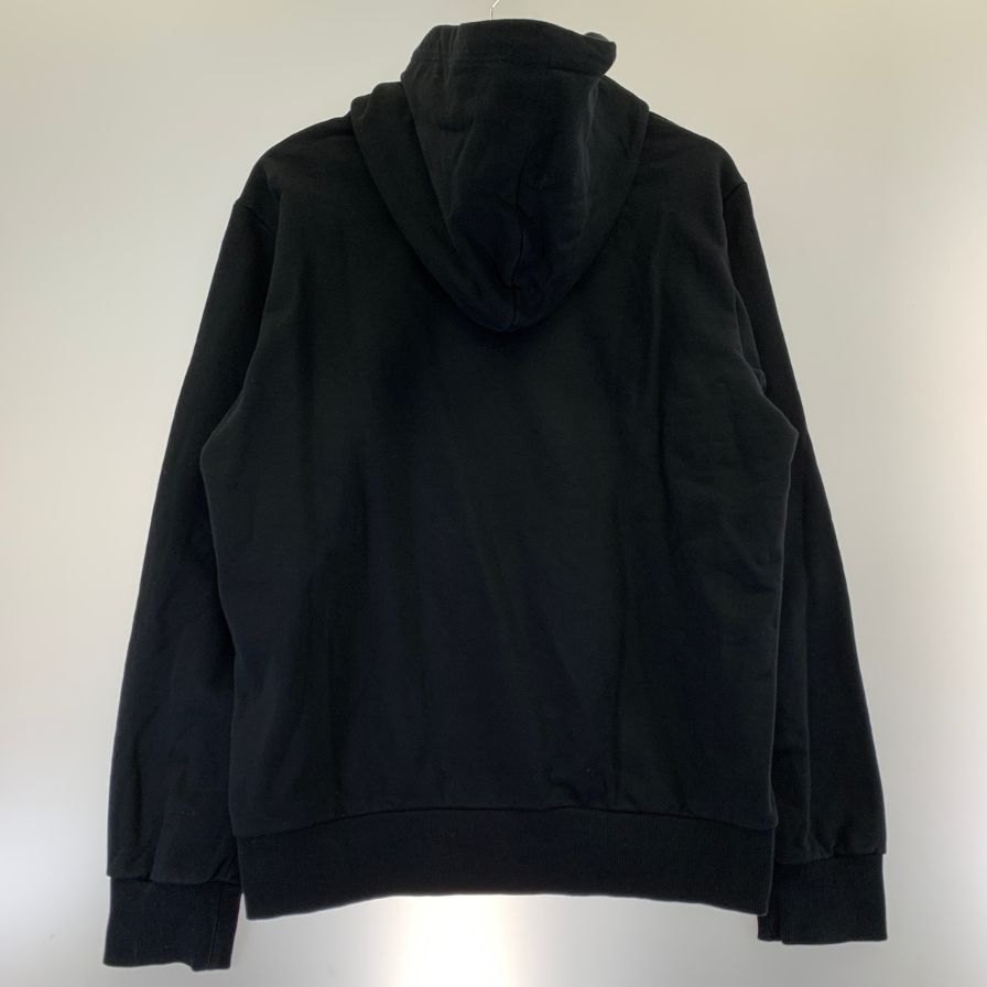 美品◆ディーゼル プリントロゴ入り プルオーバーパーカー ブラック サイズL DIESEL 【AFB16】