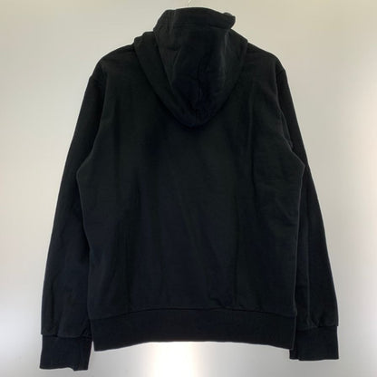 美品◆ディーゼル プリントロゴ入り プルオーバーパーカー ブラック サイズL DIESEL 【AFB16】