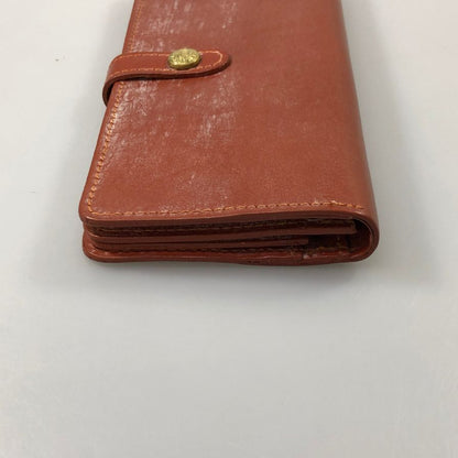 グレンロイヤル 長財布 二つ折り財布 フラップボタン ブライドルレザー 赤茶 ゴールド金具 GLENROYAL【AFI1】