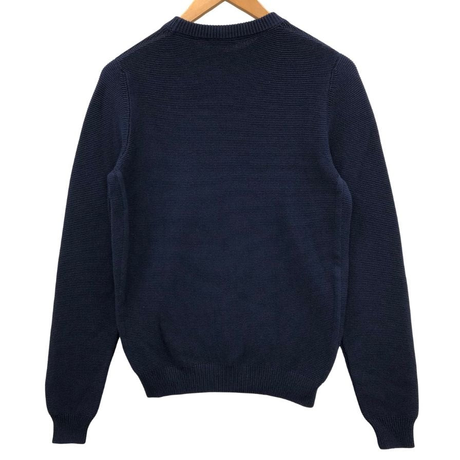 美品◆ザノーネ ニット クルーネック コットン100％ メンズ ネイビー サイズ46 ZANONE 【AFB6】