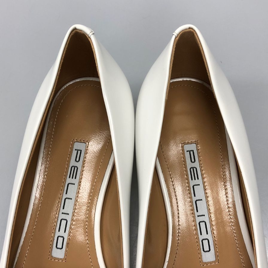 ペリーコ パンプス フラワーモチーフ ホワイト系 35 PELLICO 約21.5cm【AFD9】