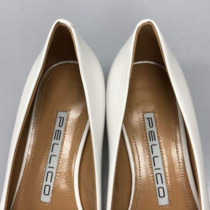 ペリーコ パンプス フラワーモチーフ ホワイト系 35 PELLICO 約21.5cm【AFD9】