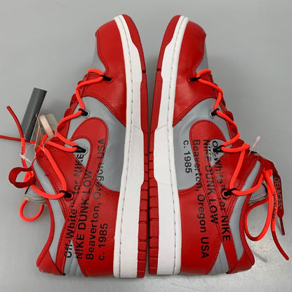 ナイキ×オフホワイト スニーカー ダンク ロウ  CT0856-600 レッド サイズ27.5 メンズ NIKE×OFF-WHITE 約27.5cm【AFD4】
