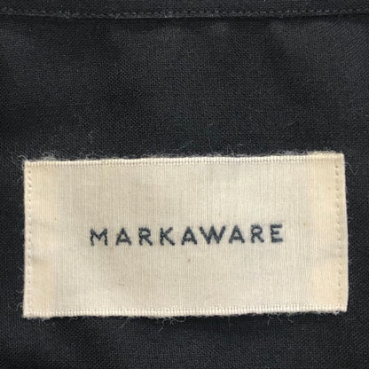 中古◆マーカウェア コンフォートフィット 半袖シャツ ウール100% メンズ サイズ2 ブラック MARKAWERE 【AFB3】