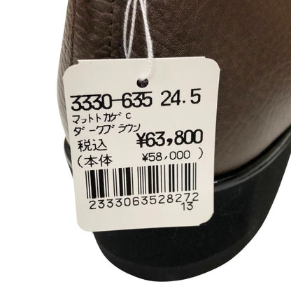 新宿屋 レザーパンプス マットトカゲ 3330-635 24.5cm レディース ブラウン shinjukuya 約24.5cm【7-19】
